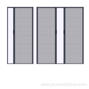 Invisible plisse insect door sliding pleated fly screen